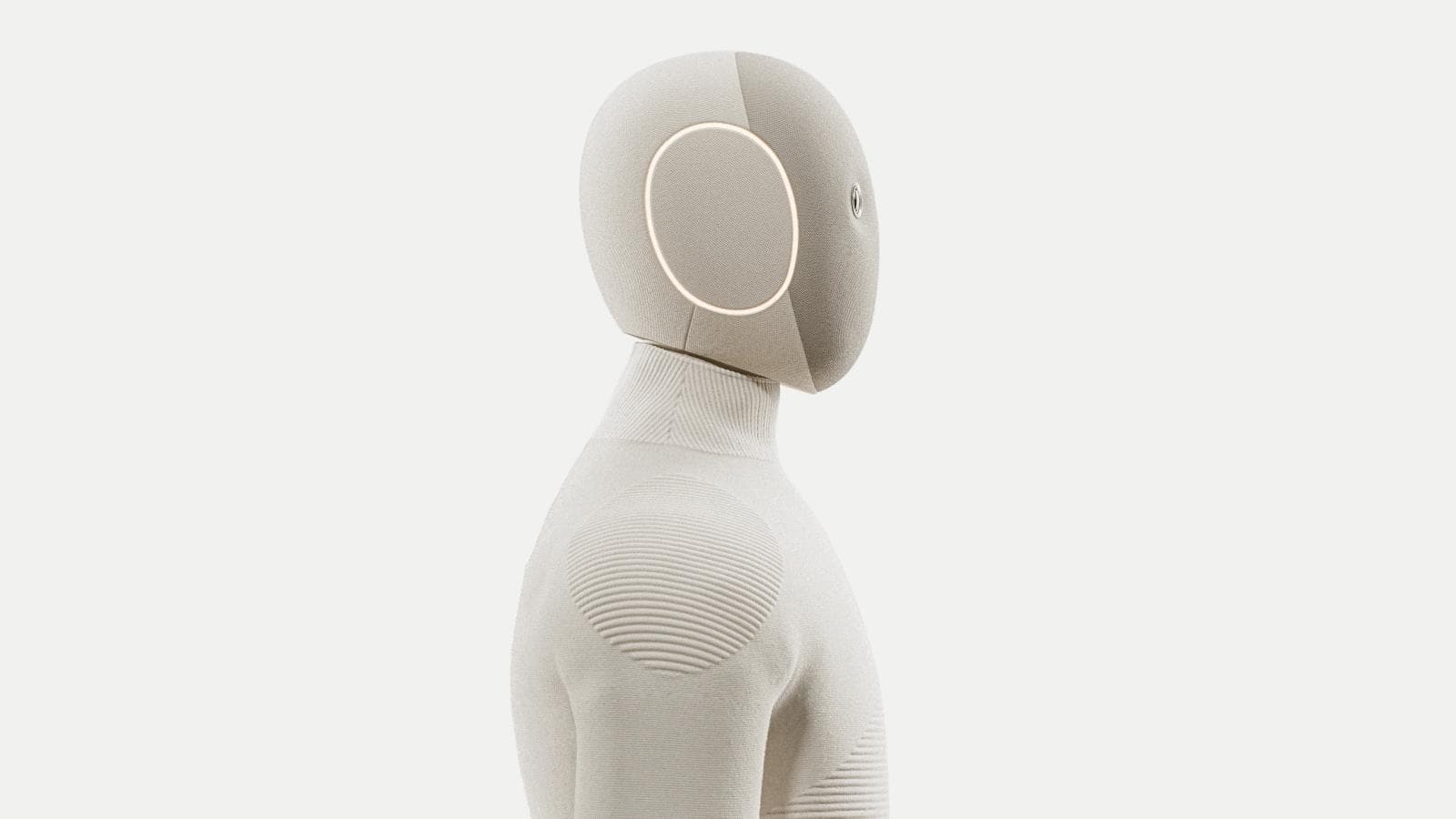 1X NEO humanoid home robot shown against a light studio background